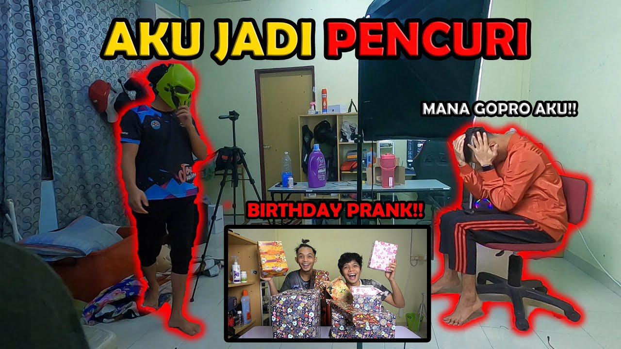 PRANK JADI PENCURI DAN BAGI 10 HADIAH BIRTHDAY DEKAT ALLIF IMRAN