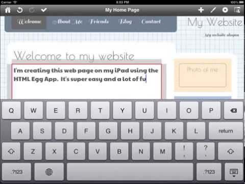 Creating your first web page using Web Page Creator for iOS - HTML Egg