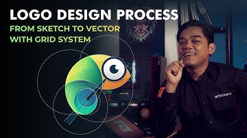 LOGO DESIGN PROCESS CHAMELEON - GRADIENT COLORFUL WITH GRID SYSTEM - CORELDRAW