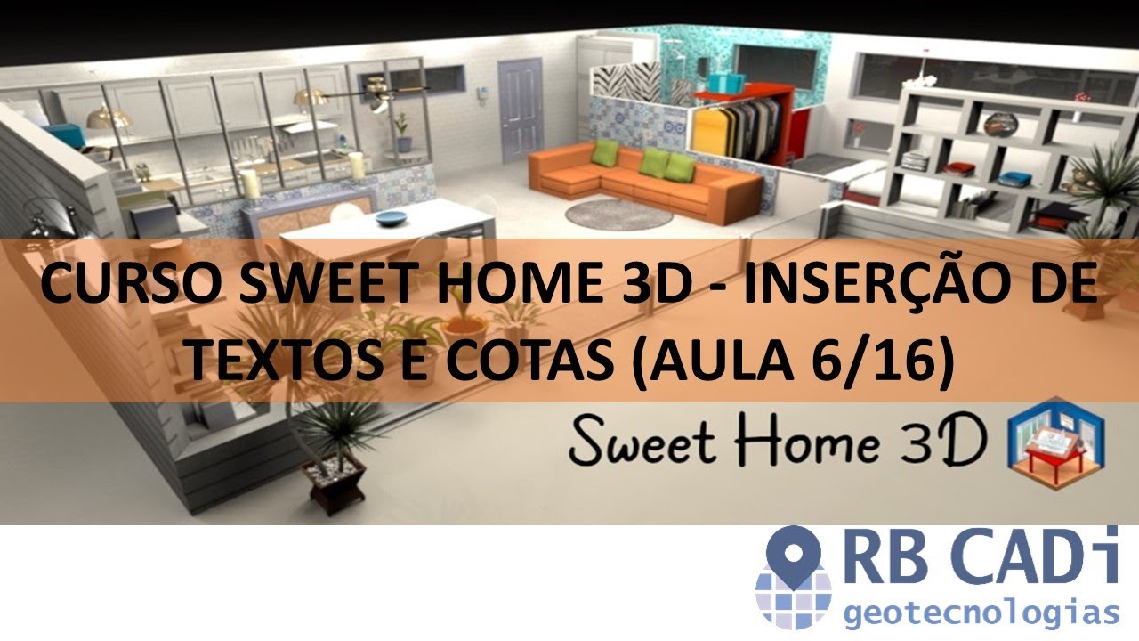 Curso Sweet Home 3D - Inserção de textos e cotas (Aula 6/16)