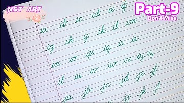 Part-9 | Cursive Writing Practice | Cursive Fonts | Cursive Letters | English Small&Cursive Writing