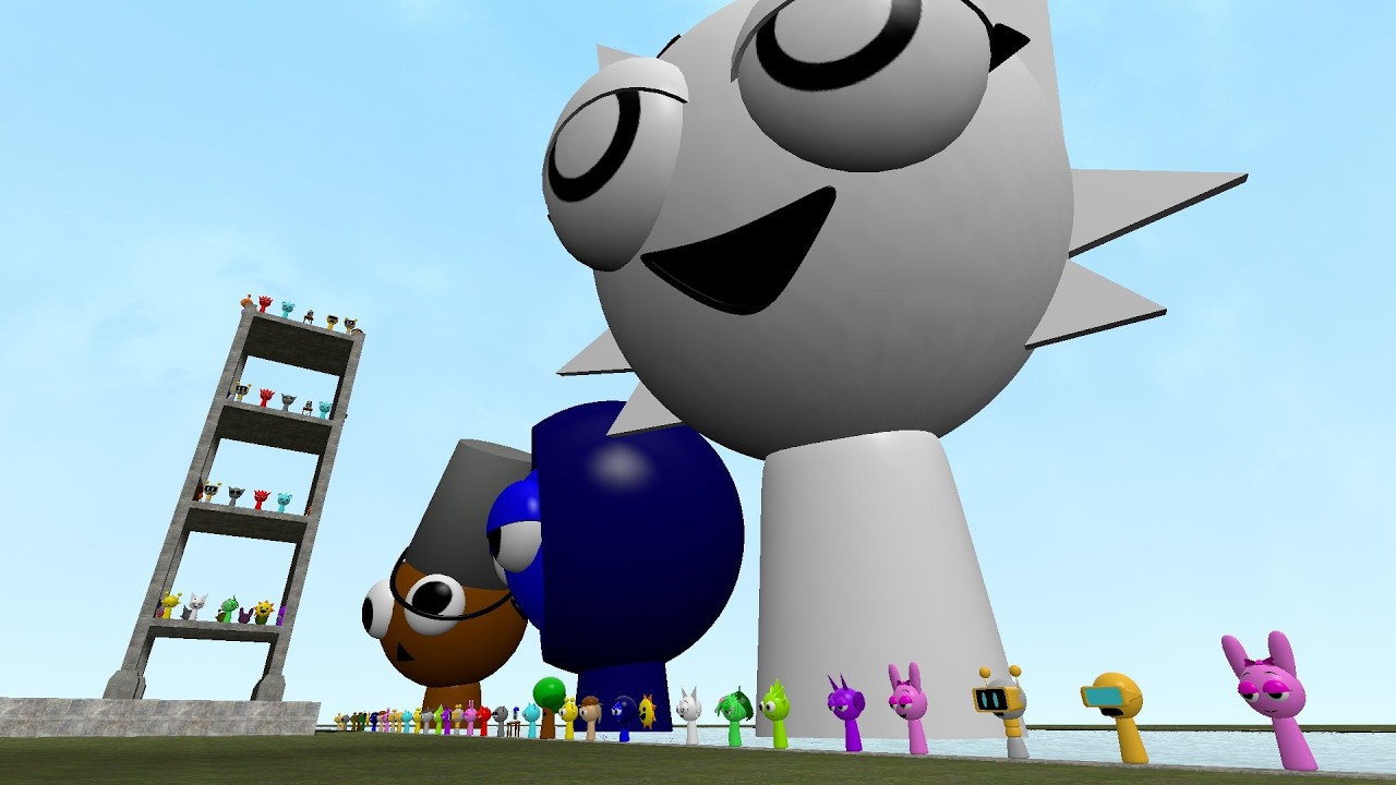ALL SPRUNKI WENDA, BLUE, BROWN, PINKI AND OTHERS IN GARRYS MOD !