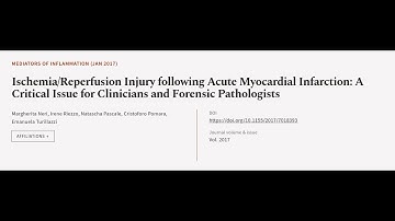 Ischemia/Reperfusion Injury following Acute Myocardial Infarction: A Critical Issue f... | RTCL.TV