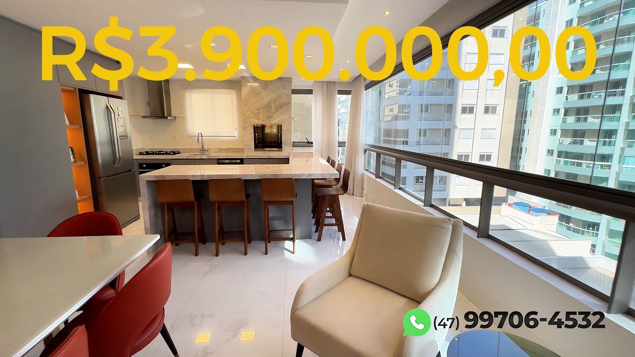 Apartamento vista mar em Itapema  4 Suítes | 3 Vagas | 150m do Mar | 276m² Beach Village Residence