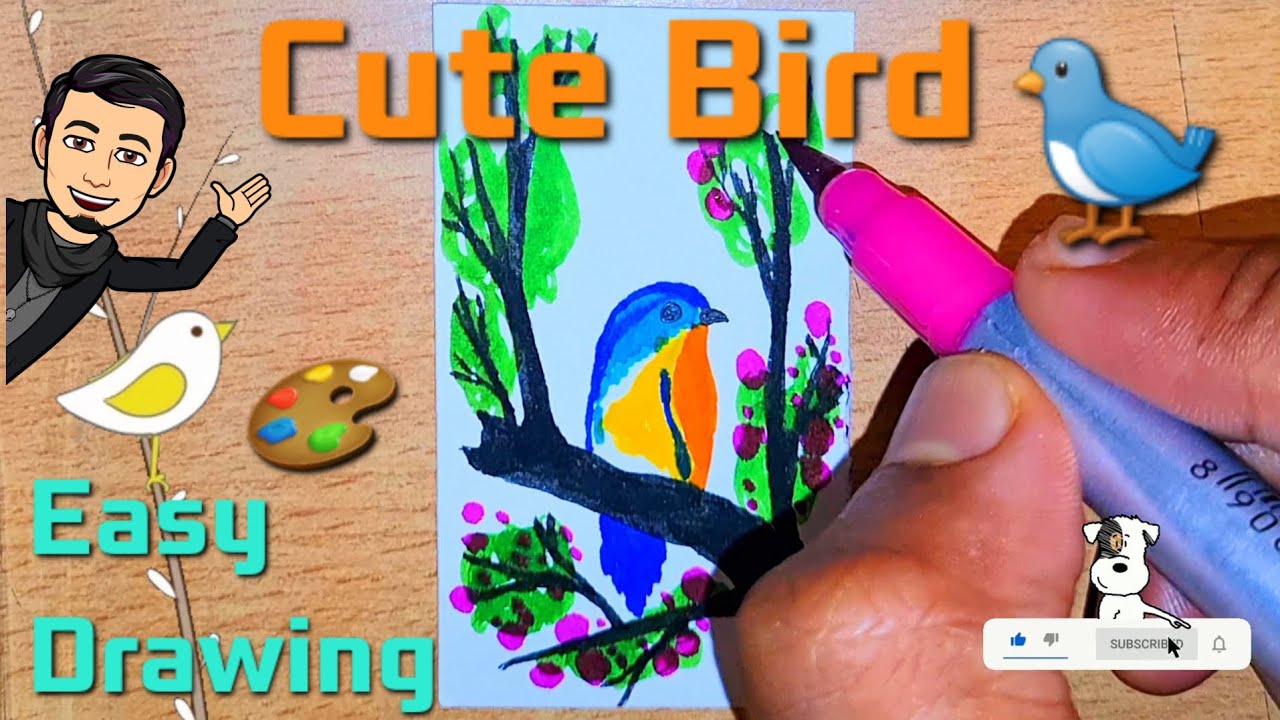 Easy Step By Step Drawing of Bird for Beginners Bird Tutorial art 
