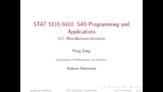 SAS - 5C - Miscellaneous Functions