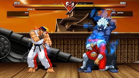 ICE POWER RYU & FIRE POWER KEN vs ONI & SHIN AKUMA - High Level Awesome Fight!