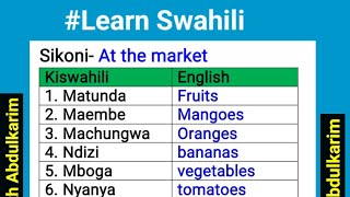 Learn Swahili Sokoni - At The Market