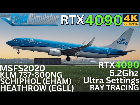 [MSFS RTX 4090] A KLM Full SOP Flight Experience | 738 | Schiphol ✈  Heathrow [Ultra Settings] 4K