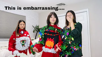 DIY UGLY CHRISTMAS SWEATERS AND WEARING IT OUT IN PUBLIC (so embarrassing)