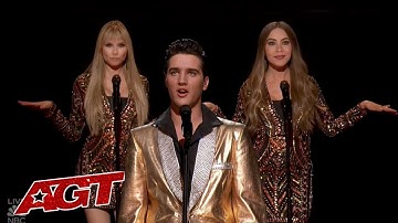 ELVIS Comes Alive To Sing with Simon Cowell, Sofia Vergara and Heidi Klum on America