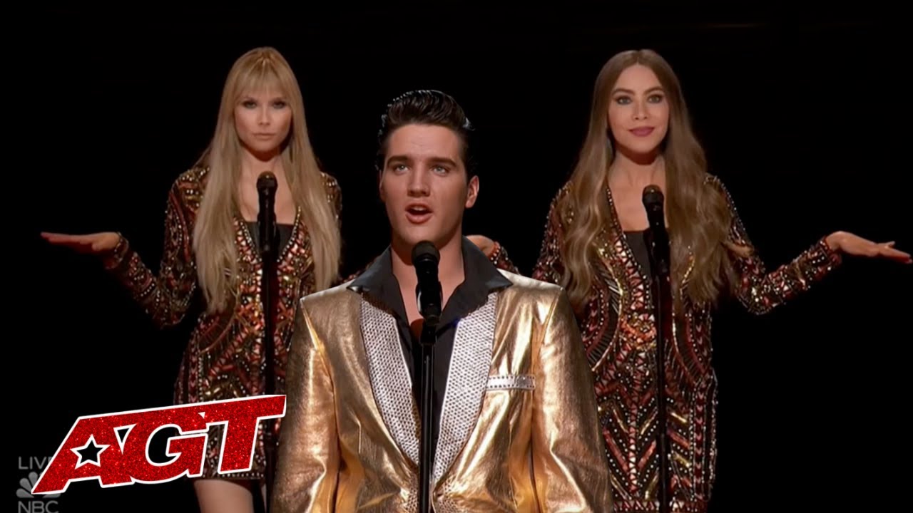 1280px x 720px - ELVIS Comes Alive To Sing with Simon Cowell, Sofia Vergara and Heidi Klum  on America's Got Talent! - YouTube