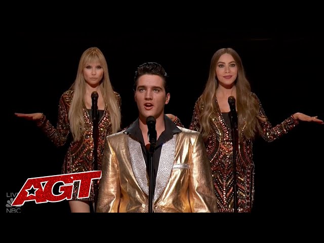 ELVIS Comes Alive To Sing with Simon Cowell, Sofia Vergara and Heidi Klum on America's Got Talent! class=