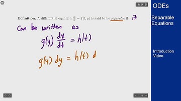 Differential Equations - Intro Video - Separable Equations