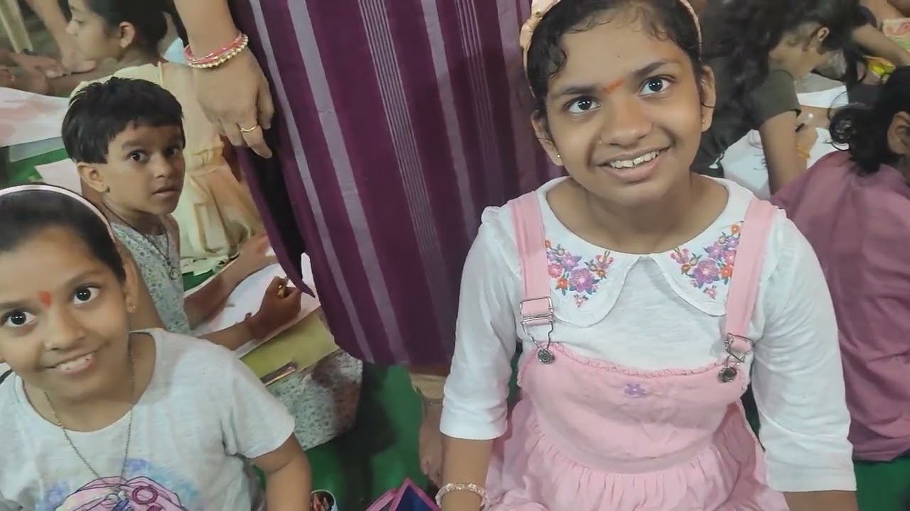 All the children in the building showed their craftsmanship together