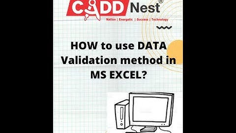 learn to use DATA Validation || CADDNEST RR NAGAR