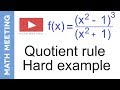 Quotient rule - Harder derivatives example