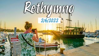 Rethymno Crete, Walking Tour 4k HDR, Kreta Greece 2022