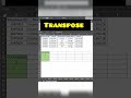 How To Use Transpose In Excel #excel #spreadsheetmagic #microsoftexcel #exceltips #exceltutorial