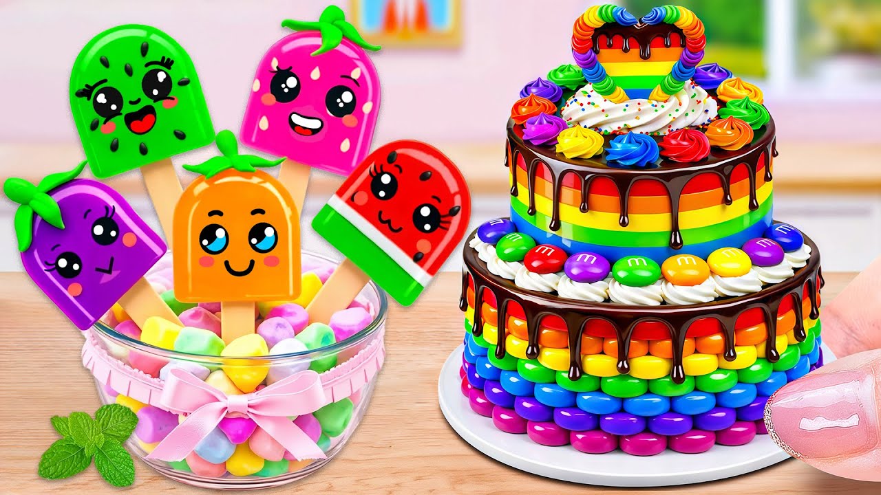 Rainbow Sweet Watermelon Jelly And Chocolate Cake ✨ How To Make Rainbow Dessert 💡 How To Cake