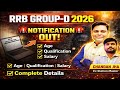RRB Group D Notification 2026 OUT | RRB Group D New Vacancy 2026 | RRB Group D Exam Date 2026