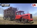 Spintires: MudRunner - Crawler Tractor Pulls A Heavy Forestry Trailer