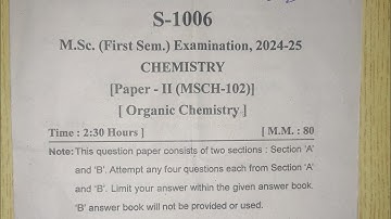 MSC CHEMISTRY 1 Sem Previous Year Question Paper 2024 Sri Dev Suman University Organic Chemistry#msc