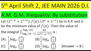 Let (2^(1-a) 2^(1 a) ),f(a),(3^a 3^(-a) ) be in A.P. and α be the minimum value of f(a). Then the