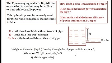 Power Transmission by Pipes