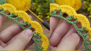 Gorgeous super easy crochet I made a very easy crochet flower with leaves #tunisian #crochet