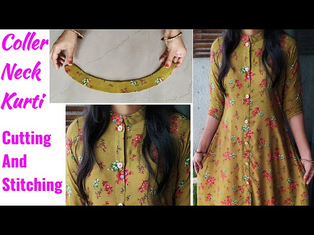 Simple Kurti Cutting And Stitching Size 34 Full Details - YouTube