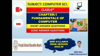 Celebrity Class:6th Ch:1 Fundamentals of Computer (Short and Long Answer Questions) New Syllabus 2025-26 Wealth
