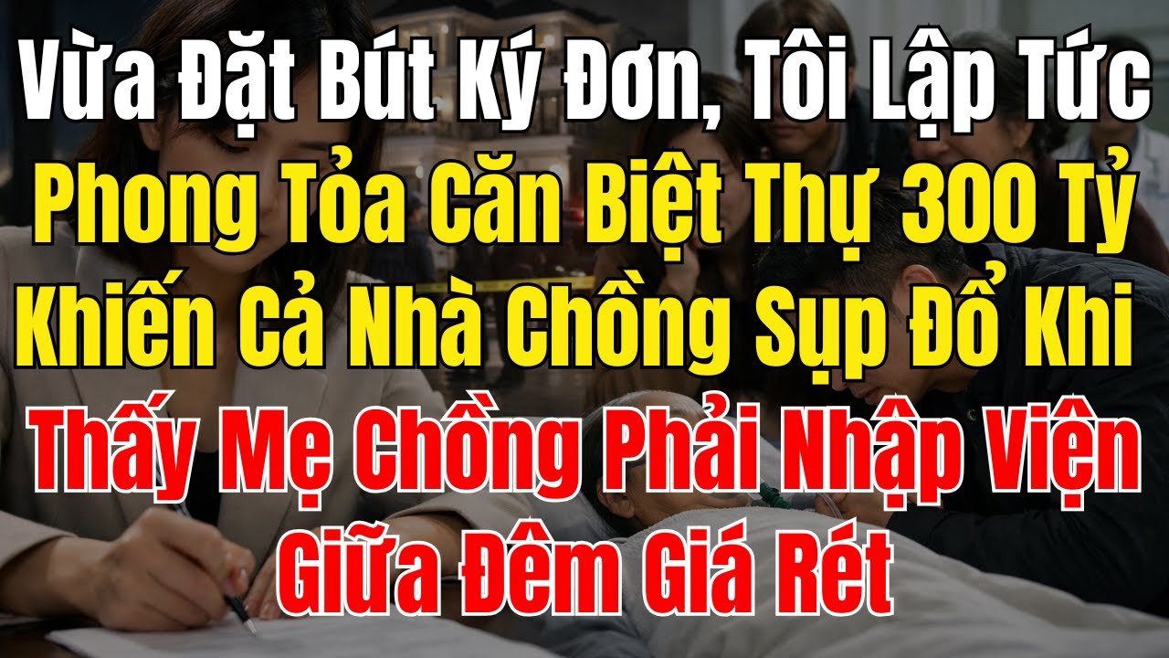Vừa Đặt Bút Ký Đơn, Tôi Lập Tức Phong Tỏa Căn Biệt Thự 300 Tỷ Khiến Cả Nhà Chồng Sụp Đổ Khi Thấy Mẹ