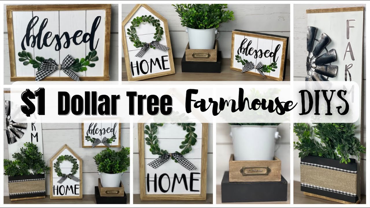 High-End Dollar Tree DIYS | Farmhouse Home Decor - YouTube