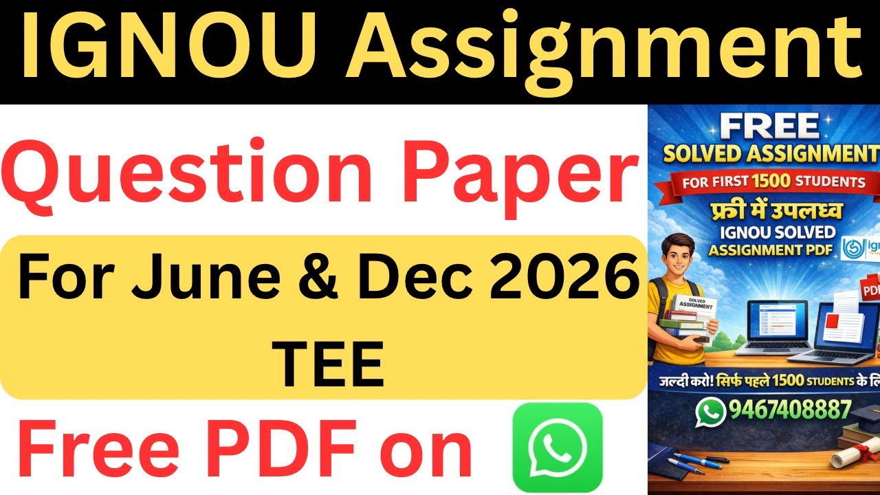 IGNOU Latest Assignment & Question Paper 2026 | Download Kaise Kare | Solved PDF