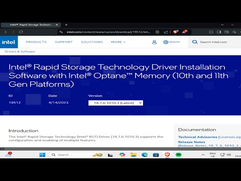 How To Download Intel Rapid Storage Technology Driver in Windows 11