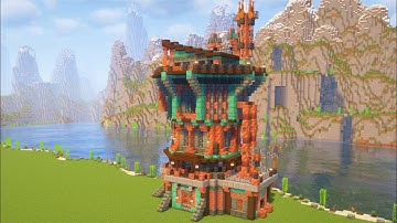 How to build Steampunk Radiostation Tower - Minecraft Tutorial