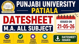 Big update #pup # M.A. datesheet all subject issued on 21 05 26