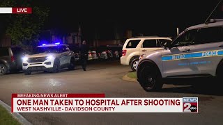 Man taken to hospital after shooting reported in West Nashville