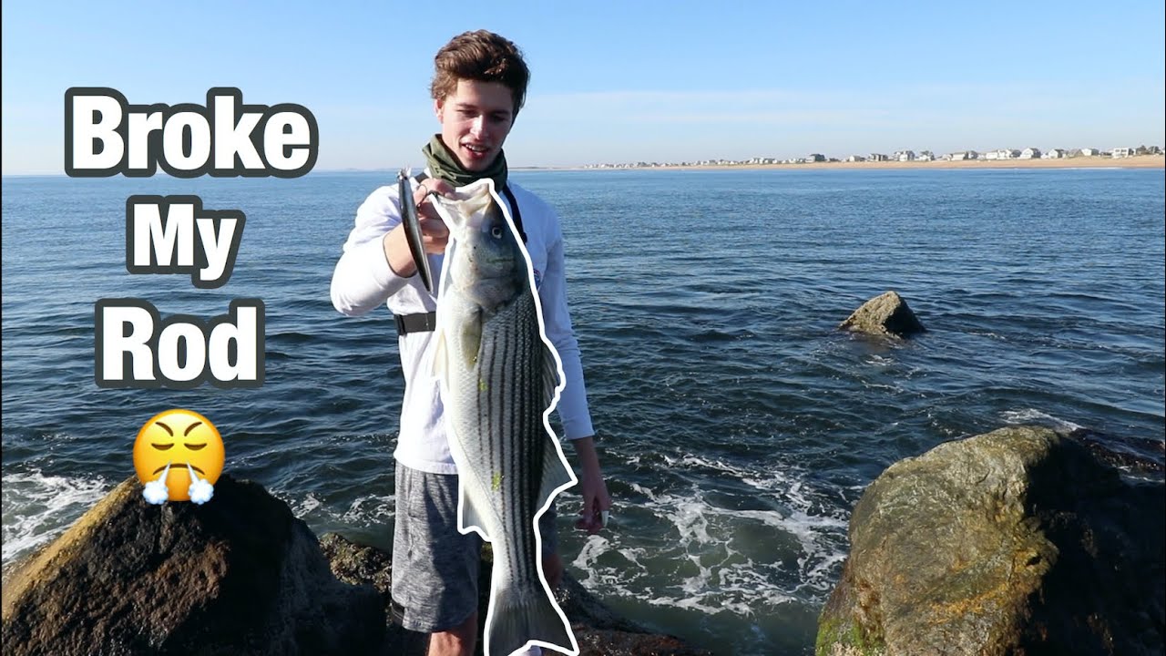 BROKE My ROD Striper fishing...