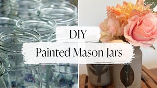 Painted Mason Jar Craft | How to Paint Glass With a Stencil Design