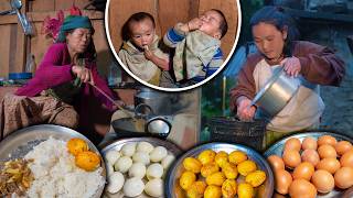 Boiled Egg fry Recipe With Rice Cooking & eating in Village Kitchen || Nepali Village food Vlog