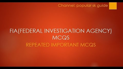 FIA Most Important MCQS preparation| FIA NTS LDC UDC PTS SSU SPD KPSC PPSC BPSC | popular sk guide