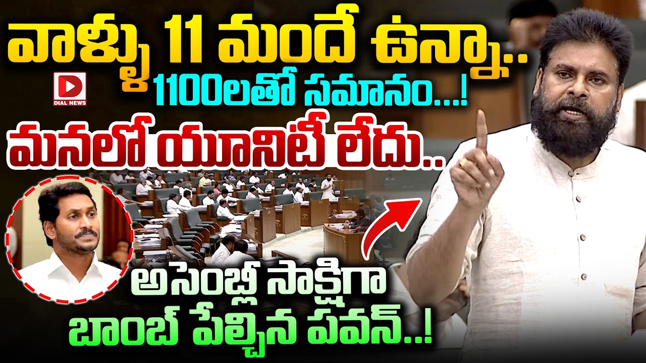 Live : వాళ్ళు 11 మందే ఉన్నా..1100లతో సమానం...! Deputy CM Pawan Kalyan Shocking Speech in Assembly