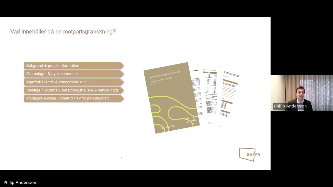 Svefa Webbinarium: Motpartsgranskningar - vet du vem ni gör affärer med?