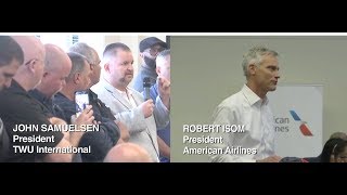 TWU President Samuelsen Takes Contract Fight to AA President Isom’s Face