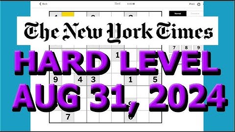 Sudoku-oplossing | New York Times | Moeilijk niveau 31 augustus 2024, één woord: combinatie