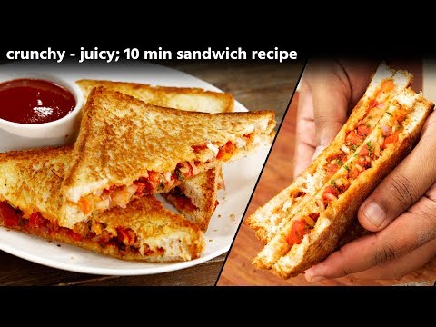 10 Min Sandwich - Crunchy Onion Tomato Toast , CookingShooking Recipe