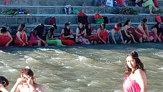 Holy Bath In Tij Brat Sange Real Tradition Culture Of Nepal Pray For Husband Long Life