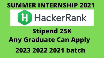 🔴Hacker rank Summer Internship | Hacker rank is looking for Software Engineer Intern | Internship